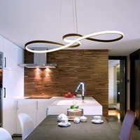 Luminaires suspendus Zeal Lighting, design minimaliste nordique, en fer, anneau linéaire incurvé, pour restaurant, cuisine