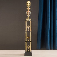 Trophée de sport personnalisé en plastique doré, 2 ou 3 niveaux, grande taille, avec 4 poteaux assemblables pour les championnats