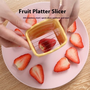 Cup Slicer Strawberry Slicer Stainless Steel Egg Slicer Banana <b>Quickly</b> Make Fruit Vegetable Cutter Creative Kitchen Gandge - Product Image 2