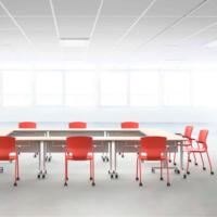 Table de formation pliante amovible et durable moderne avec dessus en bois et cadre en métal pour une utilisation commerciale au bureau