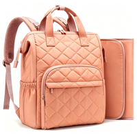 Petit sac à dos à langer en polyester résistant à l'eau, mini sac à langer pour bébé fille ou garçon, sac à dos à langer pour maman et papa, pour poussette