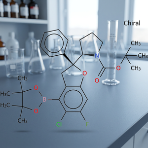 (S)-2-[(S)-1-Bromo-2-Pirrolidinil]-5-Cloro-6-Fluoro-2-Fenil-2,3-Dihidrobencofuran-4-Ácido Bórico Éster de Pinacol C29H36ClFNO5B - Product Image 2