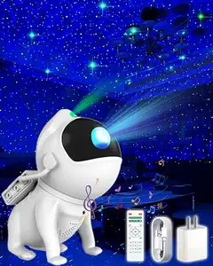 太空狗星投影仪，太空伙伴，宇航员银河投影仪星云天花板发光二极管灯，带定时器和遥控器，适合儿童