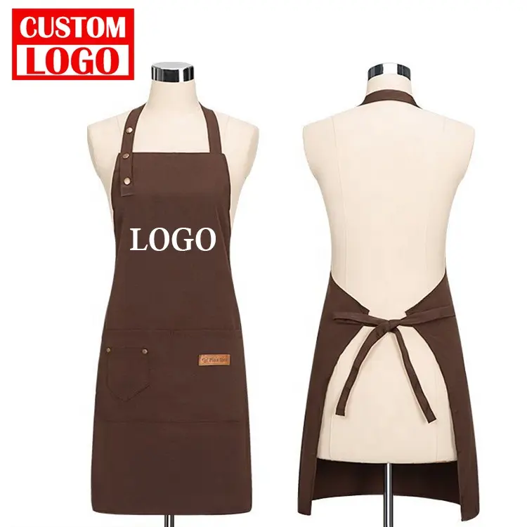 Customized Personality Logo Nylon Restaurant Polyester Waterproof Chef Cafe Food Cooking Customized Waist Apron