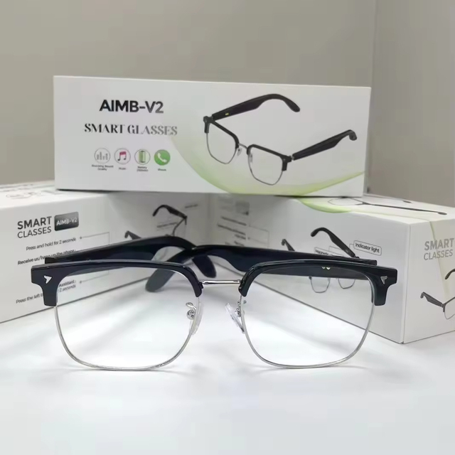 AIMB-V2 Smart Glasses for Outdoor Sports Headset Ai Voice Assistant Anti-Blue Light Lens Call Music Function