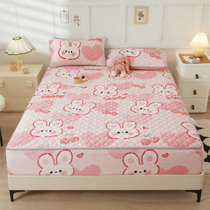 Warm Fluffy <strong>Fitted</strong> Velvet Bed <strong>Sheet</strong> Anti-Dust Mite <strong>Fleece</strong> Flannel Bed Cover Mattress Protector Anti-Bacteria Anti-Pull Features - Product Image 3