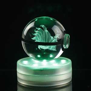NOUVEAU 30MM 50MM 60MM 80MM Boule en cristal 3D Figurine d'action Boule en cristal <span class=keywords><strong>Pokemon</strong></span> Go Boule en verre sphérique Lumière LED de nuit Cadeaux de Noël - Product Image 3