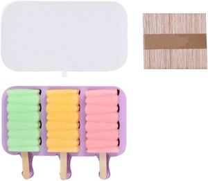 Nouveauté : Moules à glace 3D en silicone pour bâtonnets de sucettes glacées, à démoulage facile, pour congélateur, couleur violet, pour glaces et glaçons - Product Image 1