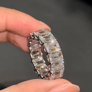 Hete Aanbieding 18k Gouden IGI Volledig Diamanten Ring met Lab Grown Diamanten - Verlovingsring voor Dames - Product Image 3