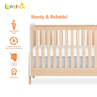 Lit d'enfant multifonction réglable en bois Lit confortable et réglable pour la croissance des tout-petits