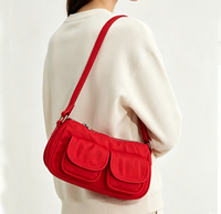 Sac à bandoulière vintage en nylon, décontracté, multi-poches, léger, pour femme, idéal pour les sorties et le quotidien