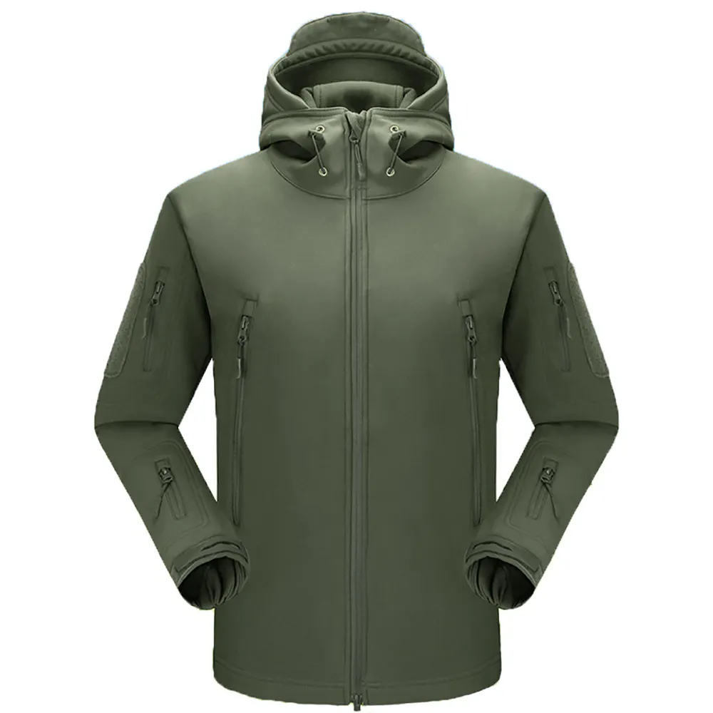 OEM Service Splashproof Breathable Jacket Army Green Sharkskin Softshell Combat Jacket Tactical Uniform