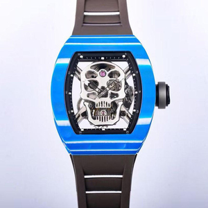 Men's Tourbillon Mechanical <b>Watch</b>, Blue Carbon Fiber Skeleton Design, Sporty Business <b>Watch</b> - Product Image 1