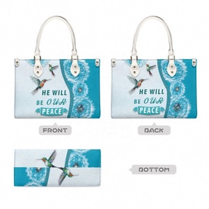 He Will Be Our Peace Nuove Borse a Spalla da Donna in Pelle PU, Borse Tote Personalizzabili con Motivo, per Feste, Vendita all'Ingrosso - Product Image 2