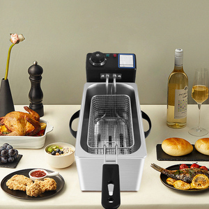 <span class=keywords><strong>Friteuse</strong></span> électrique commerciale en acier inoxydable <span class=keywords><strong>2000W</strong></span> 4l, appareil à friture avec simple cylindre, entièrement résistante, facile à nettoyer, idéal pour la cuisson des aliments - Product Image 1