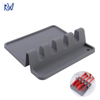 Porte-ustensiles de cuisine en silicone pour la maison Porte-cuillère pour spatule et cuillère à soupe Clips pour casseroles et repose-cuillères