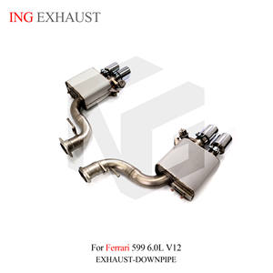 Tubo de escape de acero inoxidable <span class=keywords><strong>ING</strong></span> Catback para Ferrari 599 6.0L V12 con escudo de cabeza piezas de tubo de torneado automático de alto rendimiento de flujo - Product Image 3