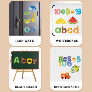Puzzles pour bébés colorés, sûrs et fiables, de grande taille, animaux, formes, lettres majuscules, aimants pour réfrigérateur - Product Image 6