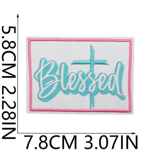 Parches Bordados de Fe, Adhesivos Decorativos <span class=keywords><strong>para</strong></span> Ropa, Letras de Amor, Bordado a Máquina, Sellos, Cruces, Termoadhesivos - Product Image 3