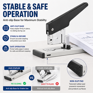 Vente en gros de fournitures de reliure de bureau <span class=keywords><strong>Agrafeuse</strong></span> de reliure de livres jumbo manuelle grande taille 100 feuilles <span class=keywords><strong>Agrafeuse</strong></span> à usage intensif - Product Image 2
