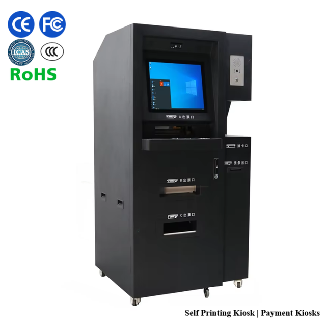 Oem Utility Payment Cash Depositing Card Reader Self Printing Touch Screen Kiosk Machine Business Terminal With Document Scanner