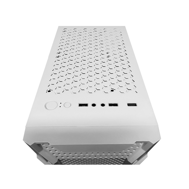 Desk PC Case With Tempered Glass  Mid-Tower Gamer ATX  Black White Desktop Computer Case Cabinet for Gaming