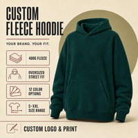 Sweat à capuche graphique surdimensionné pour homme, 400 g/m², style tendance, anti-boulochage, épaissi pour le streetwear, personnalisable avec LOGO, modèle pull-over