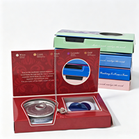 Série de boîtes cadeaux personnalisées imprimées multicolores avec perle d'amour, kit de fabrication de collier pendentif perle d'huître, cadeau pour femmes et filles