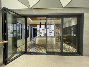 Công nghiệp gác xép accordion cử<span class=keywords><strong>a</strong></span> thép đen khung kính cường lực cho phòng ngủ bên ngoài căn hộ siêu thị chuyển đổi kho - Product Image 2