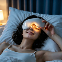 Masque oculaire intelligent pour le sommeil avec compresse chaude et froide et lumière de réveil 3-en-1, masque oculaire rechargeable pour l'aide au sommeil, le soulagement des migraines et des gonflements