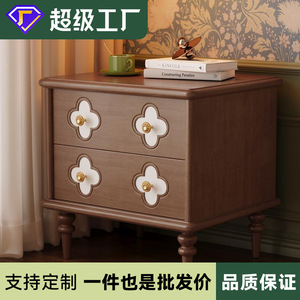 Armoire de rangement en bois massif de style vintage, couleur noyer, design français, meubles de chambre à coucher - Product Image 5