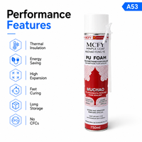 Mousse PU MUCHAO Feuille d'érable A53 750ml à haute expansion, vente en gros d'usine OEM ODM pour projets de collage de panneaux muraux architecturaux