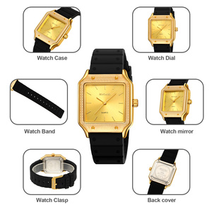 Montre chronographe carrée pour homme, bracelet en silicone de luxe, montre à quartz étanche 30M, montres en gros - Product Image 2