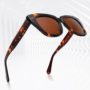 Lunettes de soleil œil-de-chat polarisées surdimensionnées tendance transfrontalière, monture en acétate noir, protection UV400, unisexe, pour la conduite - Product Image 4