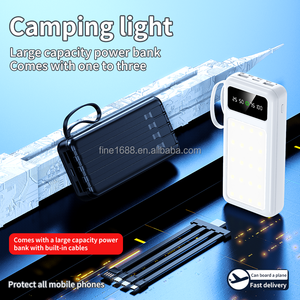 Banco de energía móvil de 20000mAh directo de fábrica con cable incorporado desmontable y interfaz de entrada Micro USB de luz de camping de 10W - Product Image 2