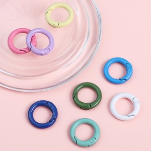 Memory Candy Colored Alloy Round Keychain 20mm Spring Buckle DIY Mobile Phone Chain Bag Hook - Product Image 4