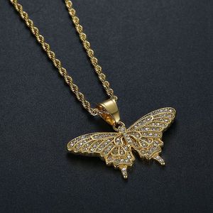 Yunnique – collier avec pendentif papillon en acier inoxydable, serti de strass, bijoux unisexes à la mode, cadeau - Product Image 4
