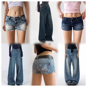 กางเกงยีนส์เข้ารูปพอดีตัวสำหรับผู้หญิงแนวยุโรปอเมริกัน, กางเกงยีนส์ยืดสูงเข้ารูประบายอากาศได้ลำลองเอวตรงไซส์ใหญ่พิเศษ2025 - Product Image 5