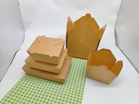 Caja de Papel Kraft Desechable al por Mayor con Ventana, Empaque Ecológico para Llevar Hamburguesas