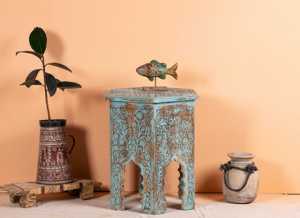 Handcrafted Luxury <b>Coffee</b> <b>Table</b> with Natural <b>White</b> Marble Top and Premium Extendable Mango Wood Structure for Modern Home Decor - Product Image 2