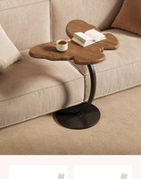Table basse latérale en bois massif de style simple moderne avec un design décoratif, écologique pour la maison, le salon et la chambre à coucher