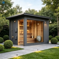 Sauna extérieur moderne Yozon de 3 mètres en structure acier préfabriquée avec grande fenêtre vitrée pour maison, bureau et cour de villa