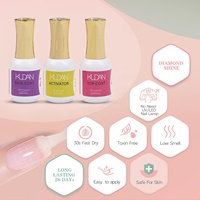 Système de poudre liquide KUDAN : Base, activateur et Top Coat en résine végétalienne – Sans lampe UV/LED – Vente en gros OEM – CPNP ISO22716