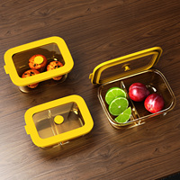 Boîte à lunch carrée en verre avec couvercle, idéale pour les employés de bureau et les étudiants, personnalisable et disponible en gros