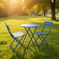 Ensemble de table et de chaises de salle à manger d'extérieur en métal de style moderne et simple pour jardin, cour et plage, résistant à la rouille