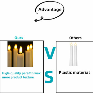 Nến <span class=keywords><strong>LED</strong></span> hình nến trụ 3D không lửa, chạy pin, chất liệu sáp thật, ánh sáng ấm áp, có điều khiển từ xa, dùng trang trí bàn Giáng sinh - Product Image 2