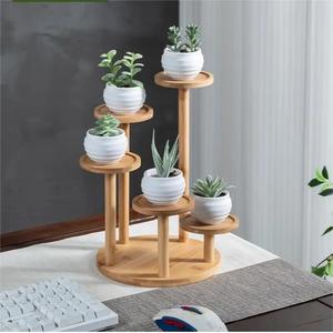 Trang trí nội thất nhiều lớp tre lưu trữ Giá máy tính để bàn cây hiển thị gỗ nhỏ hoa đứng - Product Image 6