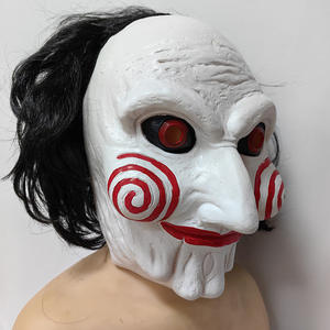 Nouveau film d'horreur <span class=keywords><strong>personnage</strong></span> scie masque caoutchouc souple effrayant Clown Masque Costume accessoires décoration Latex Halloween masque - Product Image 6