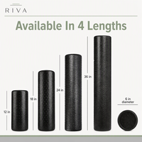 Rouleau de mousse EVA portable haute densité, écologique, solide, mini, marque RIVA, certifié ISO9001, pour la maison et la salle de sport, 30-90 cm, noir, avec logo