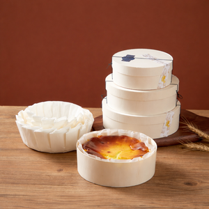 กล่องไม้แบบใช้แล้วทิ้งขนาด 6 นิ้ว ฝาใสทำจากไม้/PP ขายส่งจำนวนมาก เป็นมิตรกับสิ่งแวดล้อม สำหรับใส่เบสก์เบิร์นชีสเค้ก คุกกี้ ช็อกโกแลต - Product Image 3